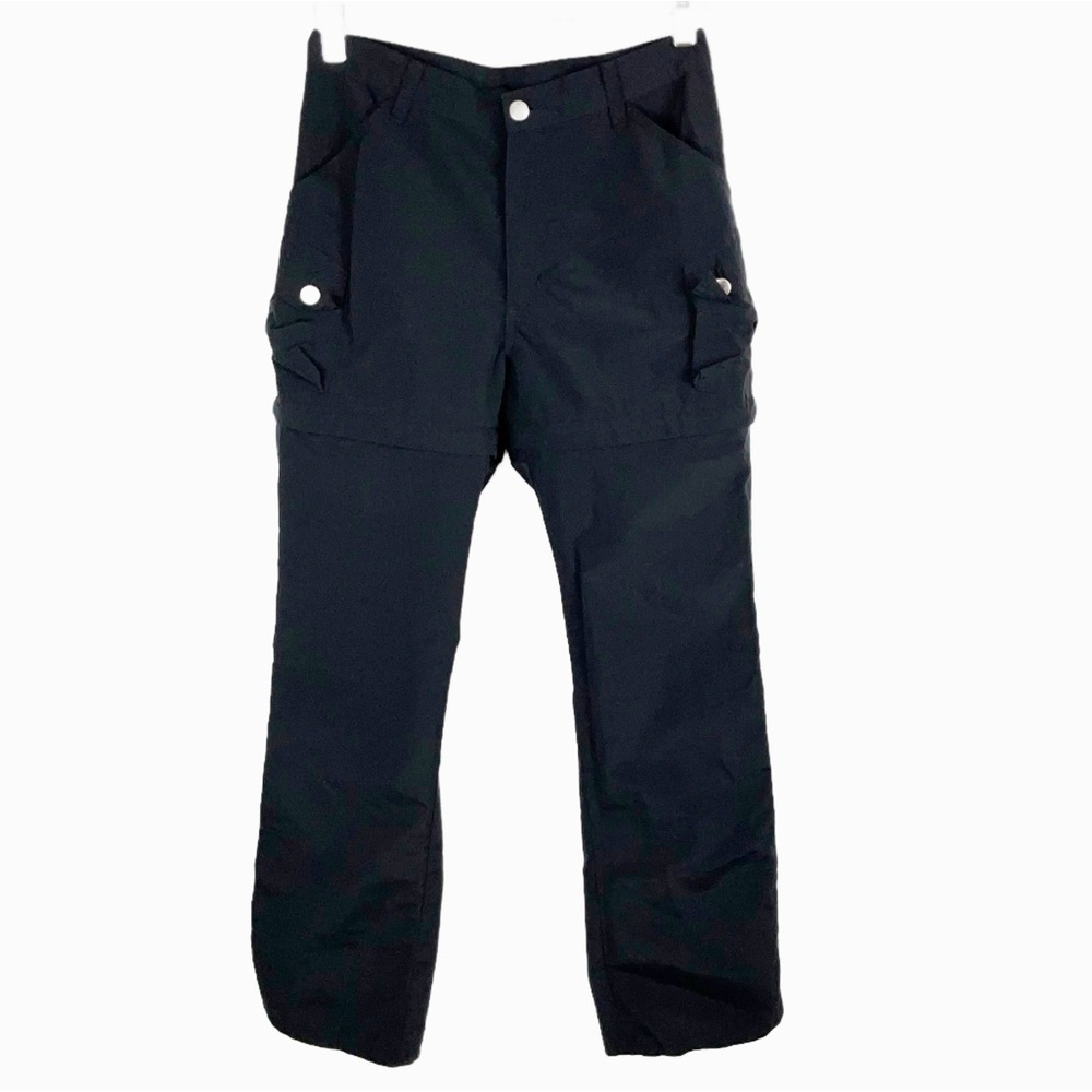 Vintage London Cargo Pant Womens 7/8 Black Nylon 90's Zip Off Convertible